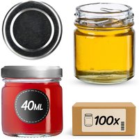 Słoiki na przetwory Halli 40ml 100szt 43 mm + wieczka srebrne