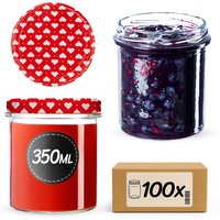 Słoiki na przetwory Avila 350ml 100szt fi 82 mm + wieczka "Serca"