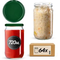 Słoiki na przetwory Niva 720ml 64szt fi 82 mm + wieczka zielone