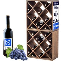 Regał na wino Loreo kratka drewniany ciemny brąz 2szt
