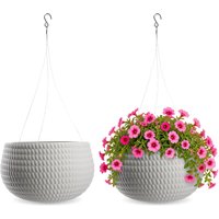 Doniczka kula wisząca z wkładem Serro 29 cm, szara