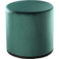 Okrągła pufa welurowa 40 cm, zielona