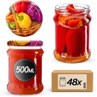 Słoiki na przetwory Kisko 500ml 48szt 82mm + wieczka "Papryka"