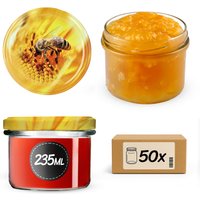 Słoiki na przetwory Tartu 235ml 50szt fi 82 mm + wieczka "Pszczoła"