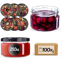 Słoiki na przetwory Denia 250ml 100szt fi 82 mm + wieczko "Warzywa mix"