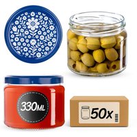 Słoiki na przetwory Sonka 330ml 50szt fi 82 mm + wieczka "Niebieski folklor"
