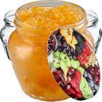 Słoiki Kemi 200ml 100szt fi 66 mm + wieczka "Owoce"