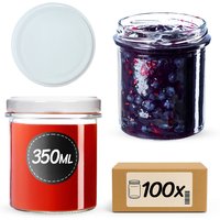 Słoiki na przetwory Avila 350ml 100szt fi 82 mm + wieczka białe