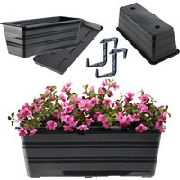 Doniczka balkonowa Cati + podstawka + uchwyty 40 cm, antracyt