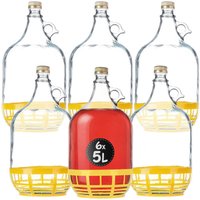 Balon na wino z zakręcanym wieczkiem 5L 6 szt.