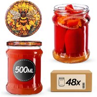 Słoiki na przetwory Kisko 500ml fi 82 mm 48szt + wieczko Bee of the fusion