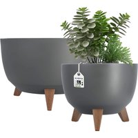 Misa na kwiaty z nóżkami antracyt Luri 29 cm + 40 cm, 2 szt.
