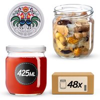 Słoiki na przetwory Salla 425ml fi 82 mm 48szt + wieczko Kogut