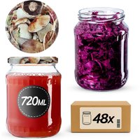 Słoiki na przetwory Jukka 720ml 48szt fi 82 mm + wieczka "Grzyby"