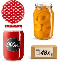 Słoiki na przetwory Simo 900ml 48szt fi 82 mm + wieczka "Serca"
