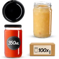 Słoiki na przetwory Gera 350ml fi 66 mm 100szt + czarne wieczka