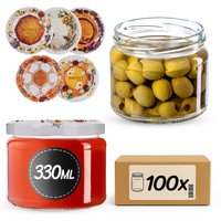 Słoiki na przetwory Sonka 330ml fi 82 mm 100szt + wieczko Miodowy mix