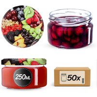 Słoiki na przetwory Denia 250ml 50szt fi 82 mm + wieczko "Owoce"