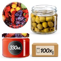 Słoiki na przetwory Sonka 330ml 100szt fi 82 mm + wieczka "Mix owoców"