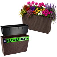 Donica ogrodowa Sorbo rattan 56 x 19 cm, mokka
