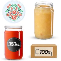 Słoiki na przetwory Gera 350ml fi 66 mm 100szt + wieczka "Folklor"