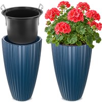 Doniczka z wkładem Lavoye 30cm granatowy