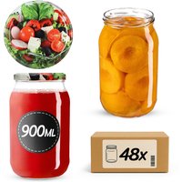 Słoiki na przetwory Simo 900ml 48szt fi 82 mm + wieczka "Mix Warzyw"