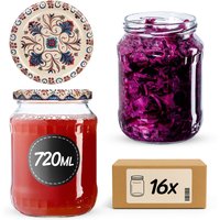 Słoiki na przetwory Jukka 720ml fi 82 mm 16szt + wieczko Ceramics 3