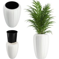 Donica na kwiaty z wkładem Pale 62 cm, biała