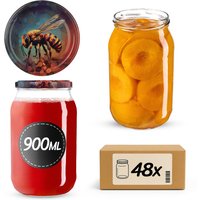 Słoiki na przetwory Simo 900ml fi 82 mm 48szt + wieczko Pszczoła