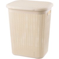 Kosz z pokrywą na pranie Mera 50L kremowy