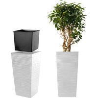 Donica na kwiaty z wkładem Tuluza dłuto 40 cm, biała