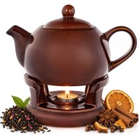 Dzbanek ceramiczny z podgrzewaczem Irais 1L brązowy