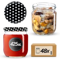 Słoiki na przetwory Salla 425ml 48szt fi 82 mm + wieczka "Groszek czarny"
