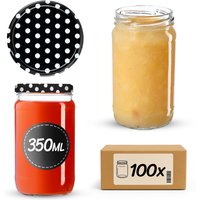 Słoiki na przetwory Gera 350ml fi 66 mm 100szt + wieczka "Groszek czarny"