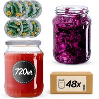Słoiki na przetwory Jukka 720ml fi 82 mm 48szt + wieczko Kompozycja ogórkowa