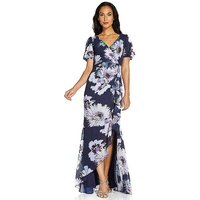 Adrianna Papell Chiffon Print Mermaid Cascade Gown at Kaleidoscope Catalogue Adrianna Papell Chiffon Print Mermaid Cascade Gown.