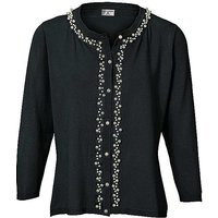 Heine Fine Knit Pearl Trim Cardigan Heine Fine Knit Pearl Trim Cardigan