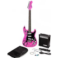 Jaxville Pink Punk Design Electric Guitar, Amp, Bag & Accessories at Kaleidoscope Catalogue Jaxville Pink Punk Design Electric Guitar, Amp, Bag & Accessories.