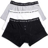 Jeff Banks 3 Pack Assorted Colour Button Fly Boxer Shorts at Kaleidoscope Catalogue Jeff Banks 3 Pack Assorted Colour Button Fly Boxer Shorts.