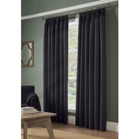 Essential Pencil Pleat Taped Top Curtains - Charcoal / 117cm / 137cm