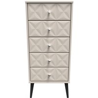 Pixel Ready Assembled 5 Drawer Bedside Cabinet - Kashmir Matt