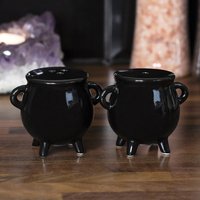 Cauldron Cruet Set for Salt and Pepper - Black