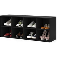 8 Grid Shoe Bench - Black