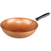 Copper Wok Stir Fry Non Stick Cooking Frying Pan Large 30cm 12" - Copper