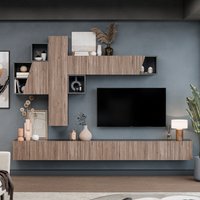 Campobasso Wall Mounted Entertainment Center - Black and Alina Pattern