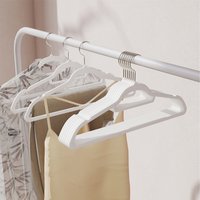 SONGMICS Velvet Hangers with Tie Bar, Non Slip, 360 Swivel Hooks - White / 3.9kg