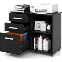 3-Drawer File Cabinet - Black