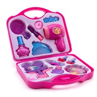 Girls Toy Vanity Beauty Cosmetic Bag Hair Dryer Make Up Gift Set - Pink