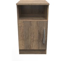 Contrast Ready Assembled 1 Door Bedside Cabinet - Vintage Oak